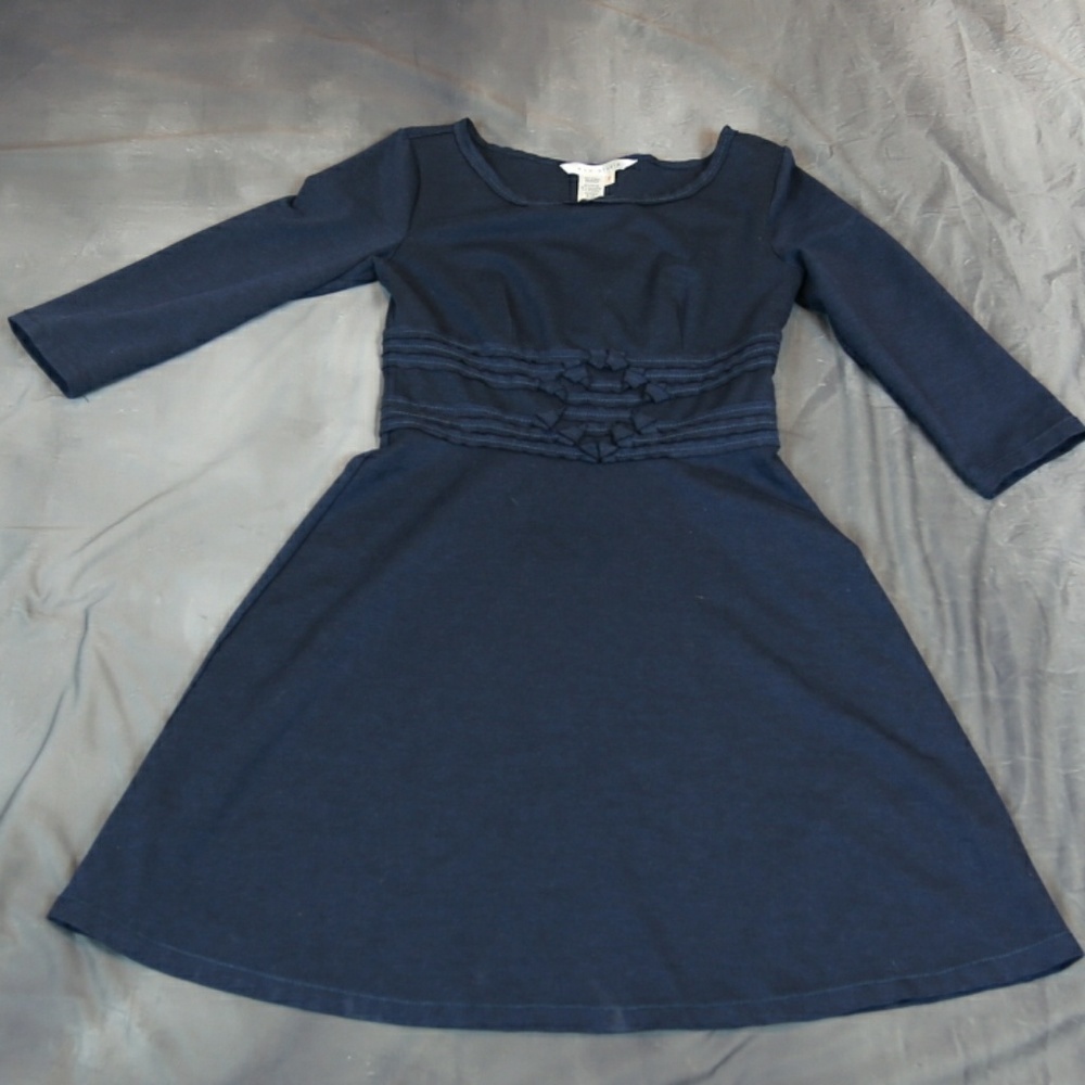 Max Studio 3/4 sleeve a-line navy dress S